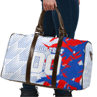 Personalized England Football Travel Bag Fierce Lion Mascot Abstract Brush Stroke