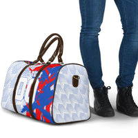Personalized England Football Travel Bag Fierce Lion Mascot Abstract Brush Stroke