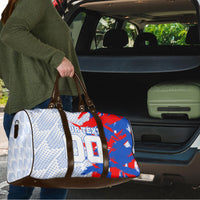 Personalized England Football Travel Bag Fierce Lion Mascot Abstract Brush Stroke