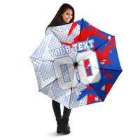 Personalized England Football Umbrella Fierce Lion Mascot Abstract Brush Stroke