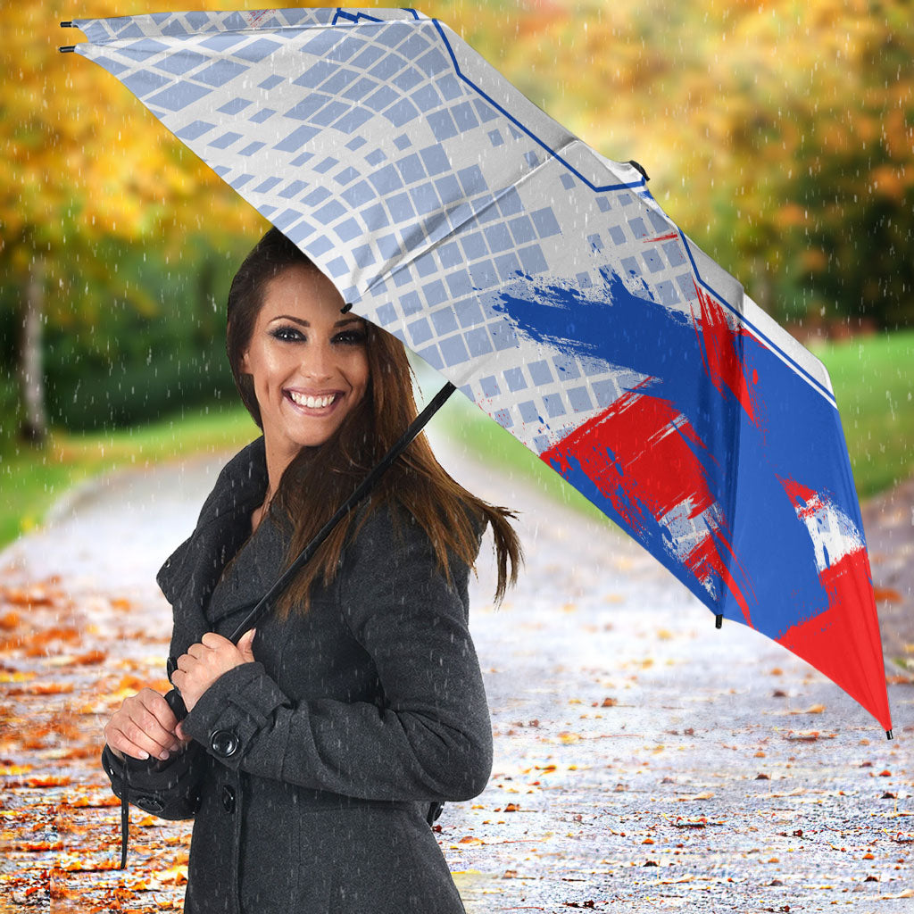 Personalized England Football Umbrella Fierce Lion Mascot Abstract Brush Stroke