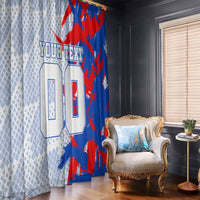 Personalized England Football Window Curtain Fierce Lion Mascot Abstract Brush Stroke