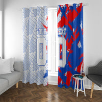 Personalized England Football Window Curtain Fierce Lion Mascot Abstract Brush Stroke