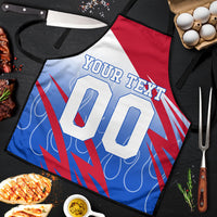 Personalized England Football Apron Dynamic Lion Athlete Red Blue Flame