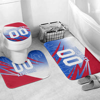 Personalized England Football Bathroom Set Dynamic Lion Athlete Red Blue Flame