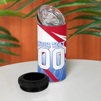 Personalized England Football 4 in 1 Can Cooler Tumbler Dynamic Lion Athlete Red Blue Flame