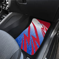 Personalized England Football Car Mats Dynamic Lion Athlete Red Blue Flame