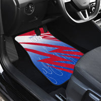 Personalized England Football Car Mats Dynamic Lion Athlete Red Blue Flame