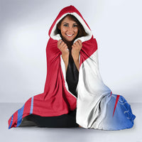 Personalized England Football Hooded Blanket Dynamic Lion Athlete Red Blue Flame