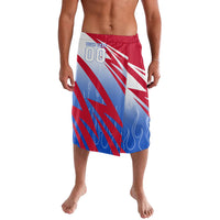 Personalized England Football Lavalava Dynamic Lion Athlete Red Blue Flame