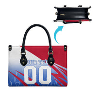 Personalized England Football Leather Bag Dynamic Lion Athlete Red Blue Flame