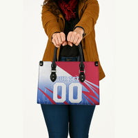 Personalized England Football Leather Bag Dynamic Lion Athlete Red Blue Flame