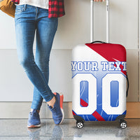 Personalized England Football Luggage Cover Dynamic Lion Athlete Red Blue Flame