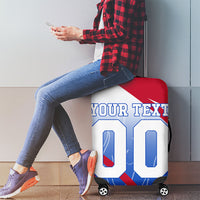 Personalized England Football Luggage Cover Dynamic Lion Athlete Red Blue Flame