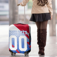 Personalized England Football Luggage Cover Dynamic Lion Athlete Red Blue Flame