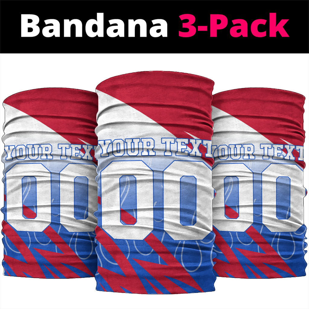 Personalized England Football Neck Gaiter Dynamic Lion Athlete Red Blue Flame