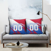Personalized England Football Pillow Cover Dynamic Lion Athlete Red Blue Flame