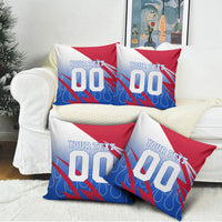 Personalized England Football Pillow Cover Dynamic Lion Athlete Red Blue Flame