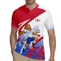 Personalized England Football Rugby Jersey Dynamic Lion Athlete Red Blue Flame