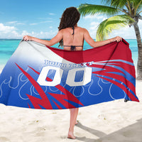 Personalized England Football Sarong Dynamic Lion Athlete Red Blue Flame