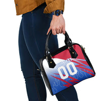 Personalized England Football Shoulder Handbag Dynamic Lion Athlete Red Blue Flame
