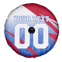 Personalized England Football Spare Tire Cover Dynamic Lion Athlete Red Blue Flame