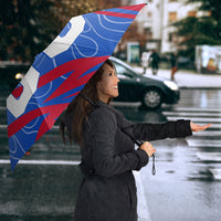 Personalized England Football Umbrella Dynamic Lion Athlete Red Blue Flame