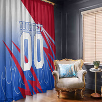 Personalized England Football Window Curtain Dynamic Lion Athlete Red Blue Flame