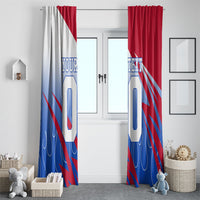 Personalized England Football Window Curtain Dynamic Lion Athlete Red Blue Flame
