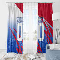 Personalized England Football Window Curtain Dynamic Lion Athlete Red Blue Flame