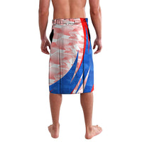 Personalized England Football Lavalava Powerful Lion Kicking Ball Red Blue Chevron Zigzag