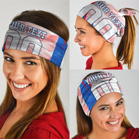 Personalized England Football Neck Gaiter Powerful Lion Kicking Ball Red Blue Chevron Zigzag