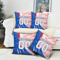 Personalized England Football Pillow Cover Powerful Lion Kicking Ball Red Blue Chevron Zigzag