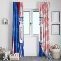 Personalized England Football Window Curtain Powerful Lion Kicking Ball Red Blue Chevron Zigzag