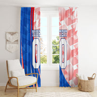 Personalized England Football Window Curtain Powerful Lion Kicking Ball Red Blue Chevron Zigzag