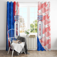 Personalized England Football Window Curtain Powerful Lion Kicking Ball Red Blue Chevron Zigzag