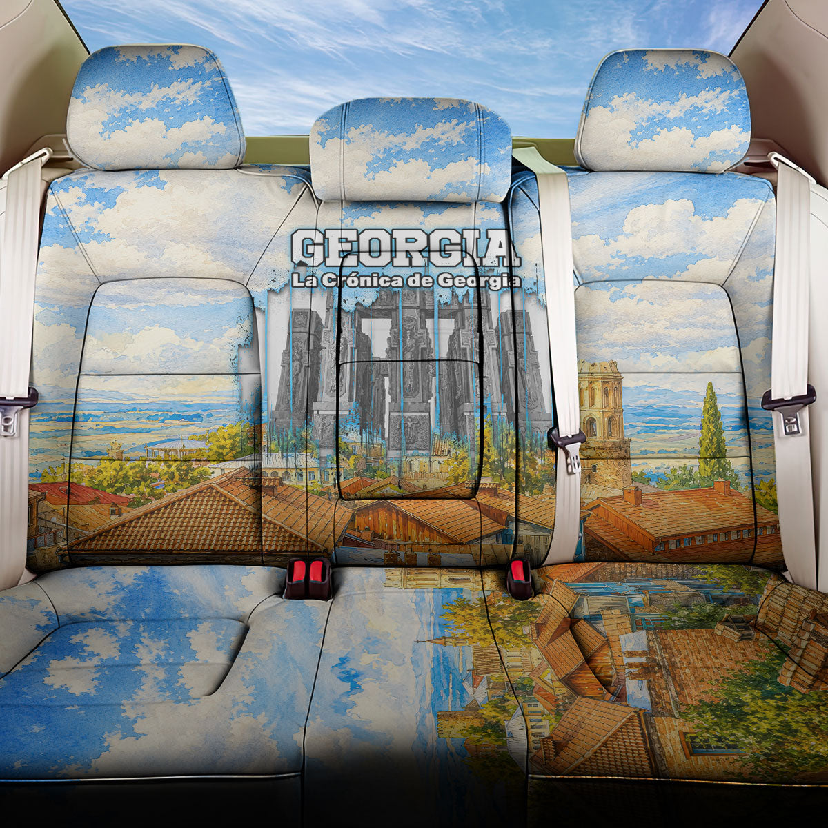 Chronicle of Georgia Back Car Seat Cover Georgian Architecture - Church Of The Annunciation