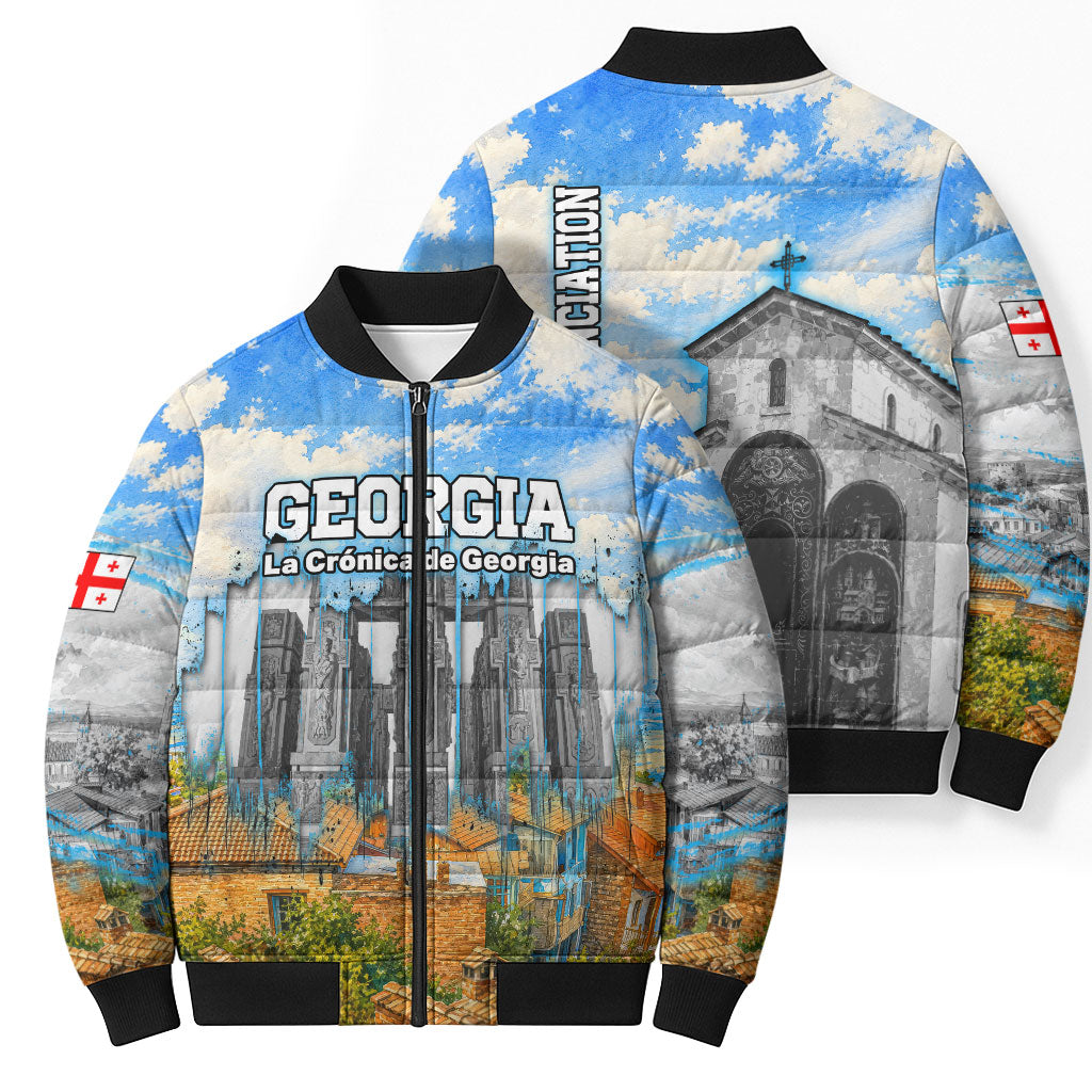Chronicle of Georgia Bomber Puffer Jacket Georgian Architecture - Church Of The Annunciation