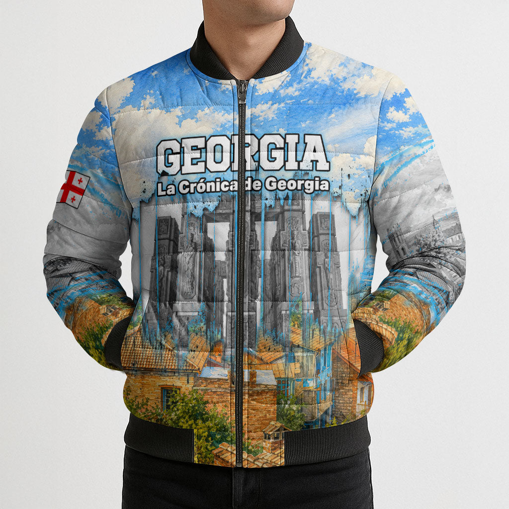 Chronicle of Georgia Bomber Puffer Jacket Georgian Architecture - Church Of The Annunciation