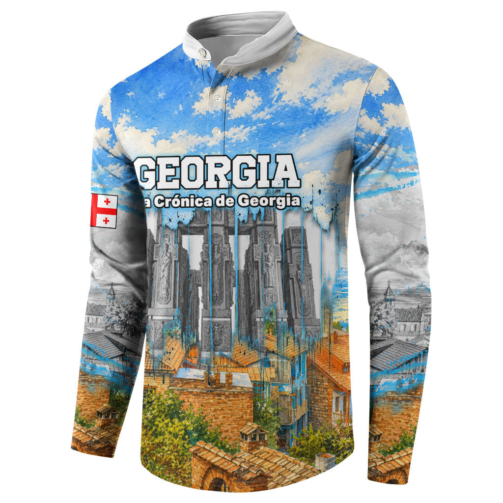 Chronicle of Georgia Button Sweatshirt Georgian Architecture - Church Of The Annunciation