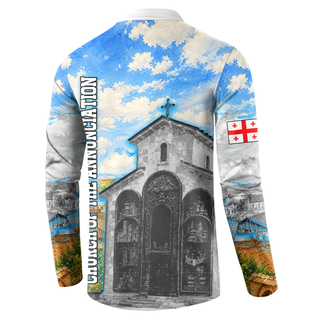 Chronicle of Georgia Button Sweatshirt Georgian Architecture - Church Of The Annunciation