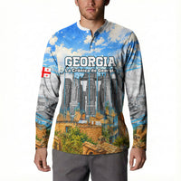 Chronicle of Georgia Button Sweatshirt Georgian Architecture - Church Of The Annunciation