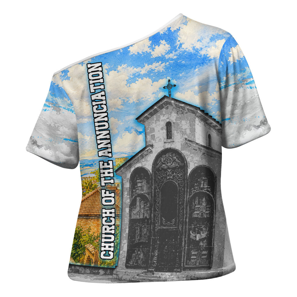 Chronicle of Georgia Cross Shoulder Shirt Georgian Architecture - Church Of The Annunciation