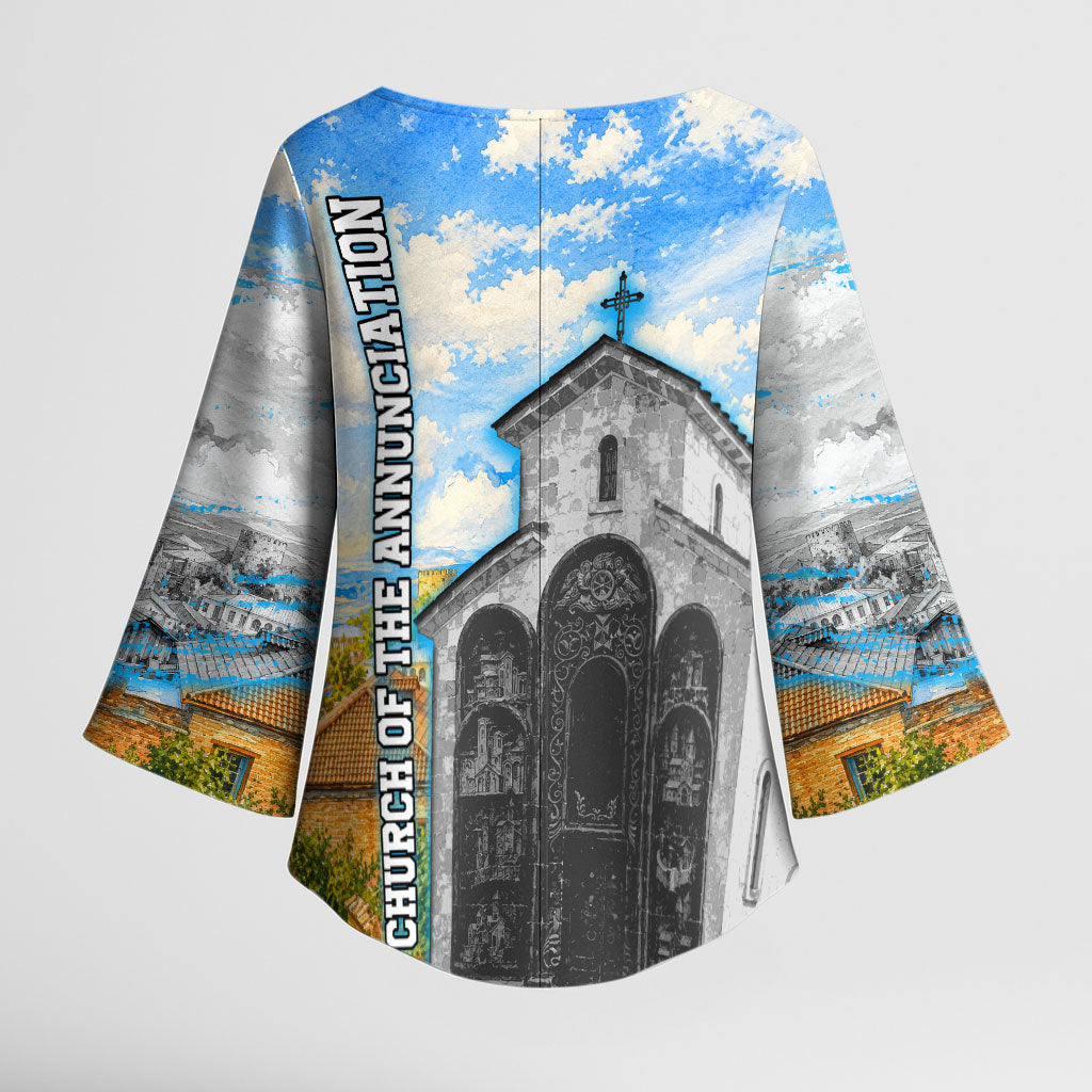 Chronicle of Georgia Kimono Sleeve Blouse Georgian Architecture - Church Of The Annunciation