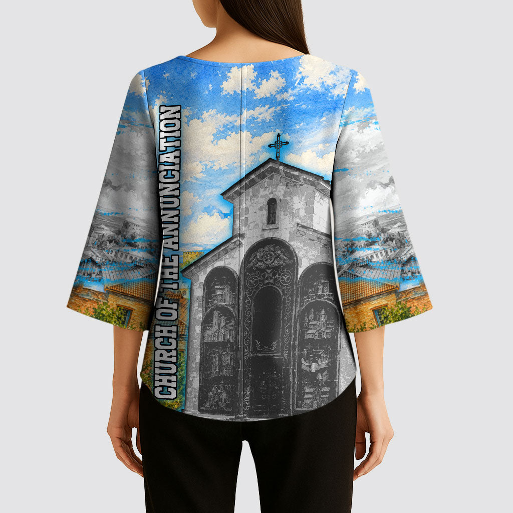 Chronicle of Georgia Kimono Sleeve Blouse Georgian Architecture - Church Of The Annunciation