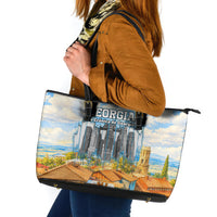 Chronicle of Georgia Leather Tote Bag Georgian Architecture - Church Of The Annunciation