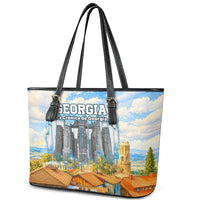 Chronicle of Georgia Leather Tote Bag Georgian Architecture - Church Of The Annunciation