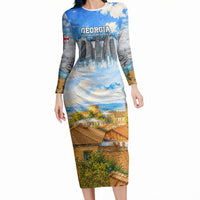 Chronicle of Georgia Long Sleeve Bodycon Dress Georgian Architecture - Church Of The Annunciation