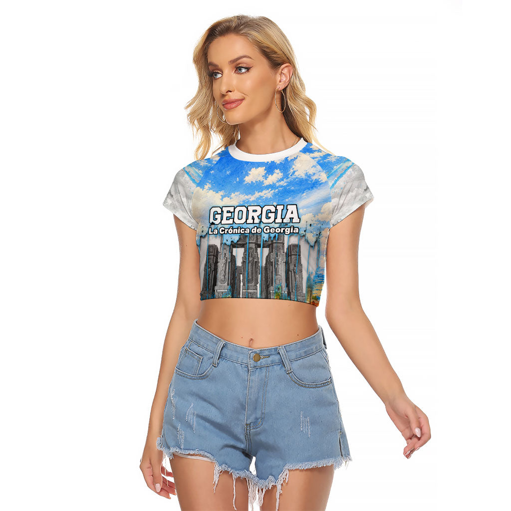 Chronicle of Georgia Raglan Cropped T Shirt Georgian Architecture - Church Of The Annunciation