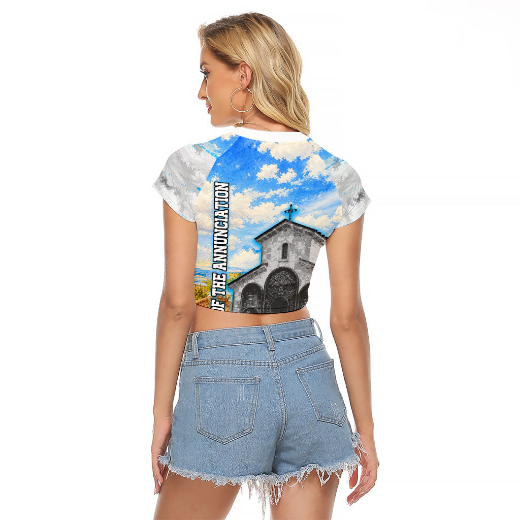 Chronicle of Georgia Raglan Cropped T Shirt Georgian Architecture - Church Of The Annunciation